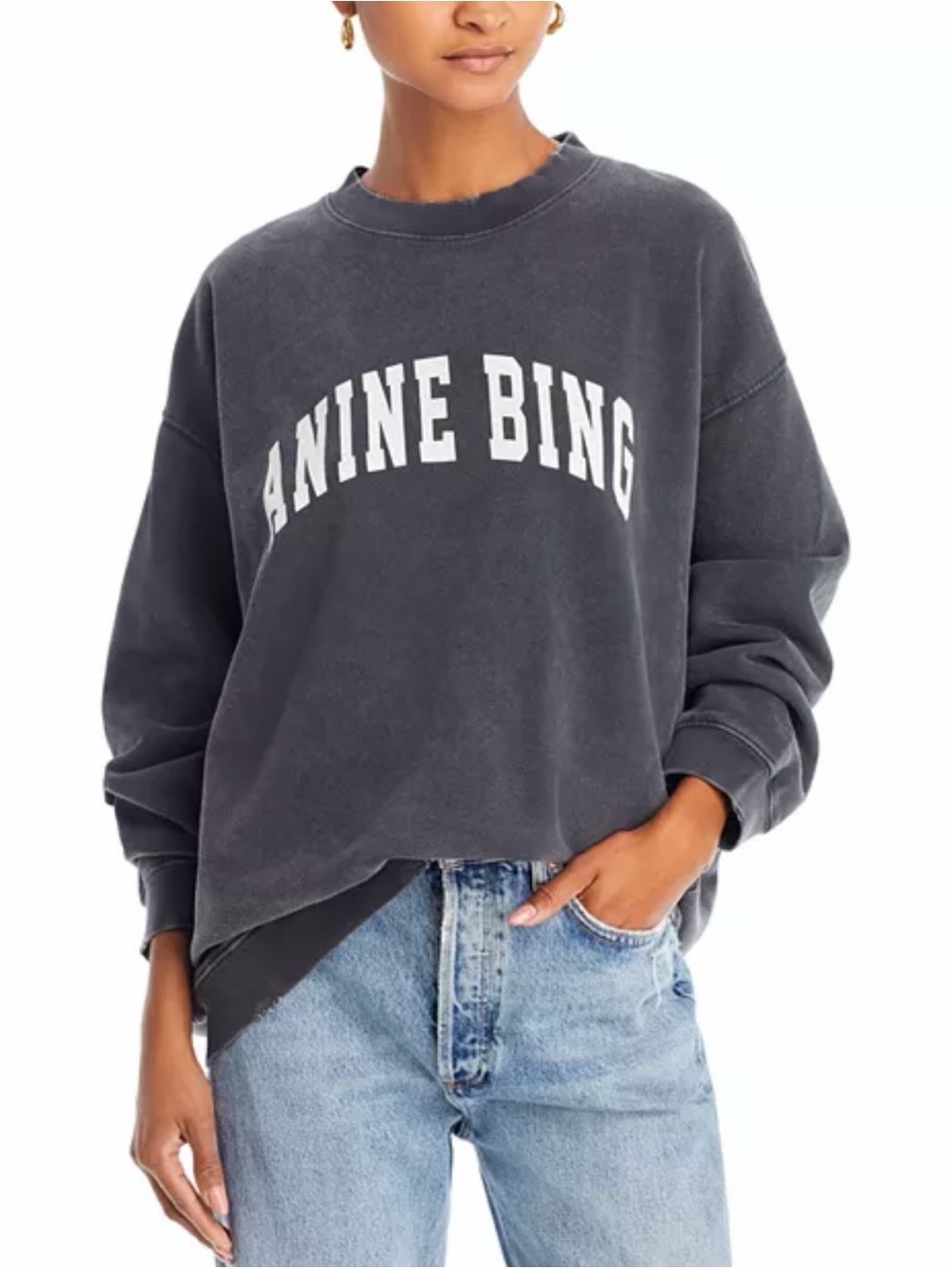 Anine Bing Tyler Cotton Logo Sweatshirt